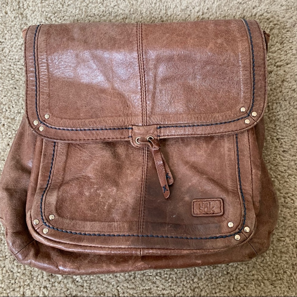 The Sak Convertible Brown Leather Shoulder Bag Backpack Satchel